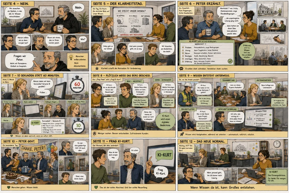 Comic Seite 4 bis 12: Die Veränderung